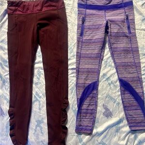 lululemon athletica Maroon and Purple Leggings Set